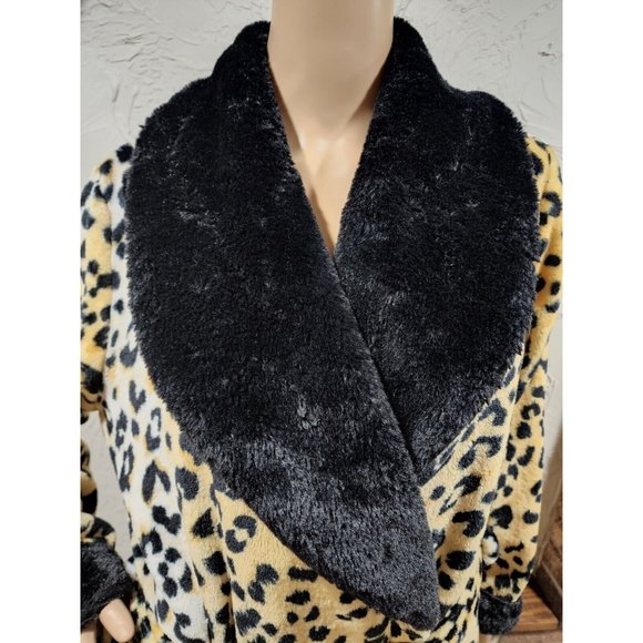 Nicole Miller New York Robe Leopard Cheetah Print Size Small Medium - Picture 2 of 9